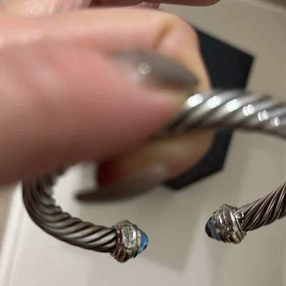 David Yurman Cable Classic Collection® Bracelet Blue Topaz & 14k Yellow Gold - Picture 3 of 4